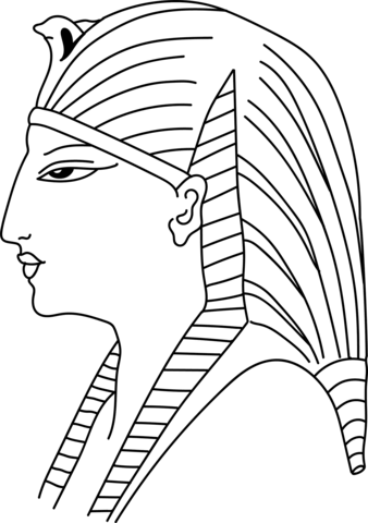 Coiffure Of Queen Ameritis (25Th. Dynasty) Coloring Page